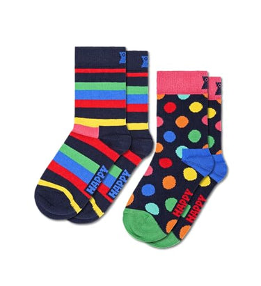 Happy Socks Jungen 2-pack kinderen stripe sokken Socken, Blau, 4-6 Jahre EU im Sale